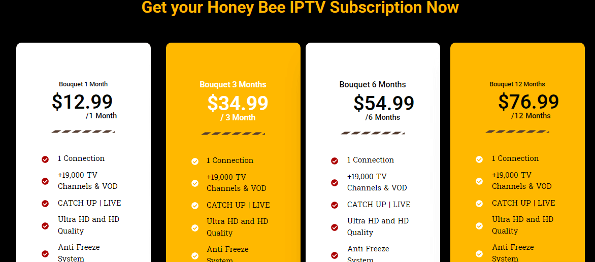 Honey-Bee-IPTV-Pricing